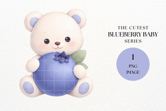 Blueberry Berry 1st Birthday Teddy Bear: A Sweet Design Asset