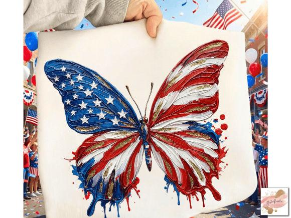 Brushstroke Patriotic Butterfly Png: Creative Independence Day Assets