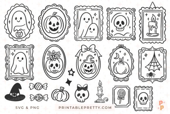 Halloween SVG Bundle 20 Spooky Frames: Elevate Your October Crafts