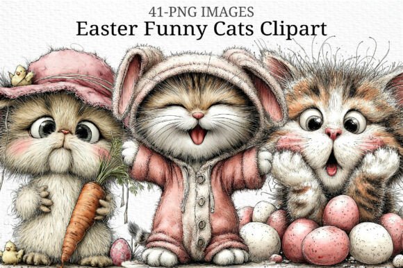 Inject Easter Joy: Using Funny Cats Clipart in Your Projects