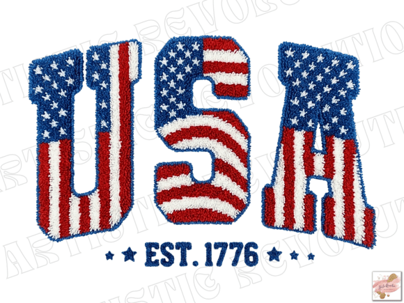 Patriotic Design Made Easy: Latch Hook USA Png