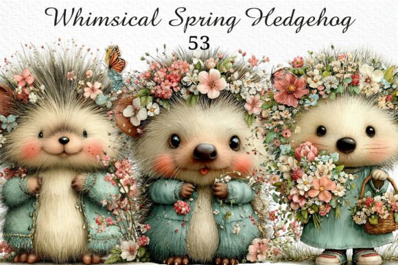 Whimsical Spring Hedgehog PNG Clipart: A Designer's Delight